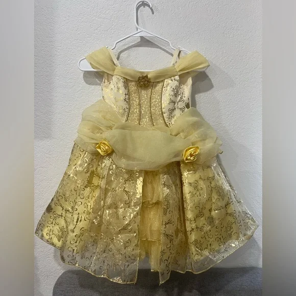 Disney belle Golden Princess Dress for Kids - Picture 3 of 9